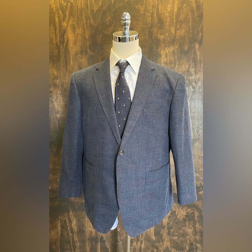 RODD & GUNN Textured Patch Pocket Sports Jacket in Blue (multi) Size 3XL